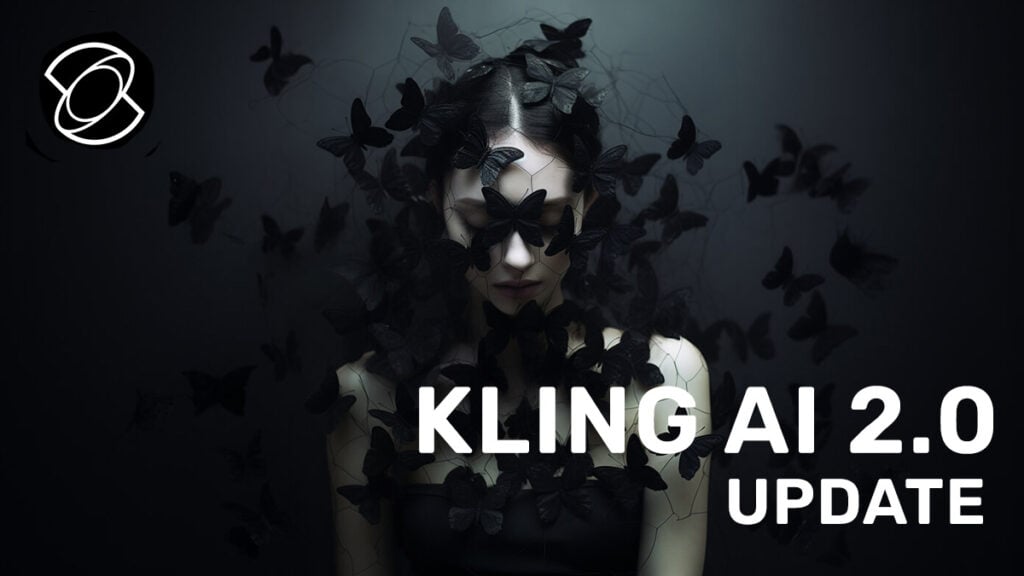 A woman with black butterlies, a frame from KLING AI 2.0 update