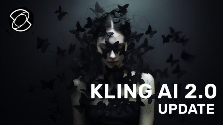 A woman with black butterlies, a frame from KLING AI 2.0 update